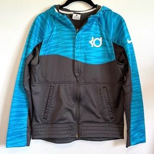 Nike Kevin Durant KD Boys Full Zip Hoodie Jacket Blue Gray Youth XL